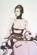 VESPA GIRL.(2)
 SIZE: 36" X 24".